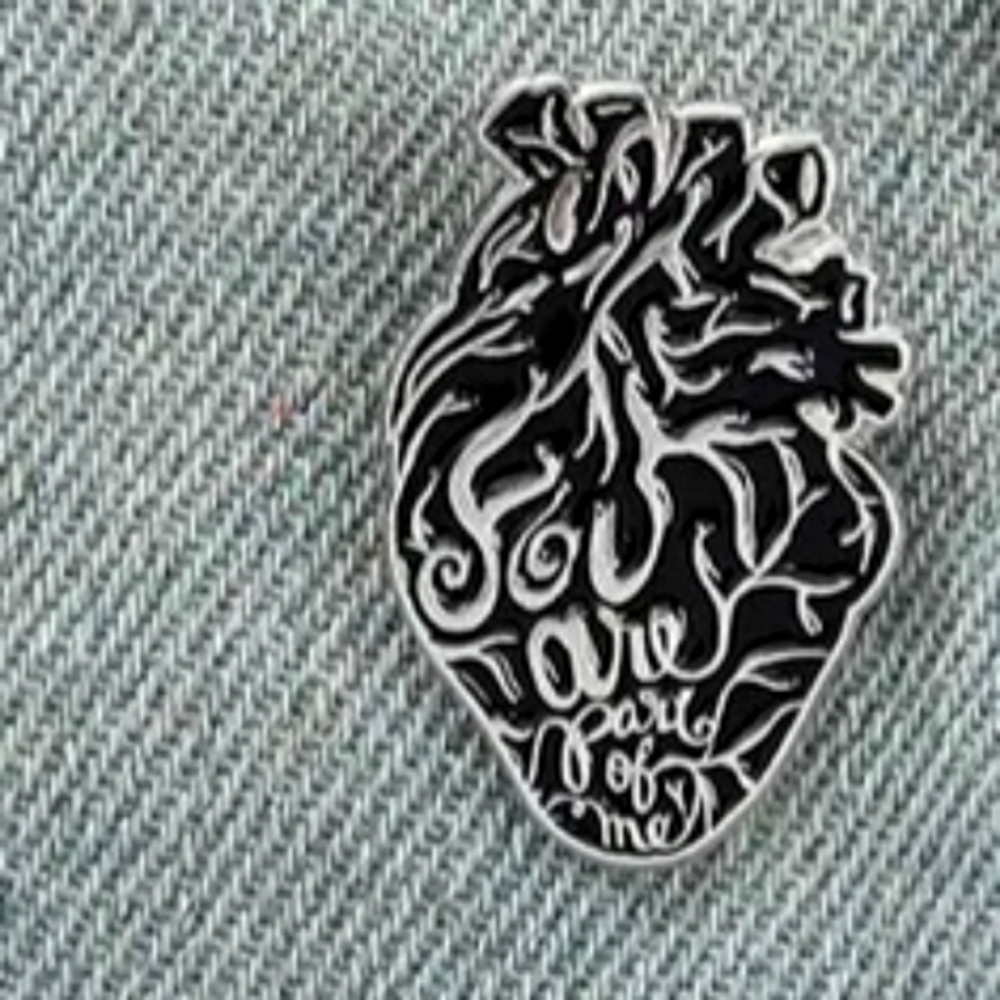 3/$20 Anatomical Heart "You Are Part Of Me" Enamel Pin Goth Punk Emo